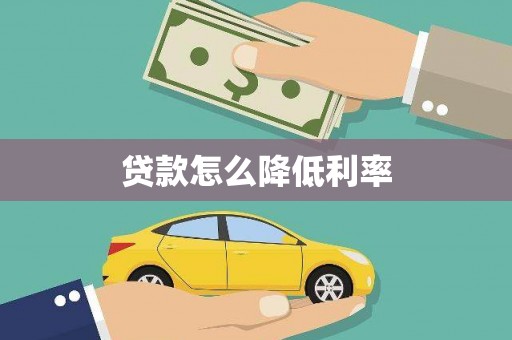 鹿谷贷款怎么降低利率