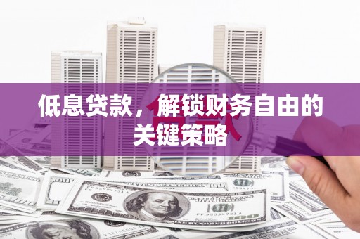 鹿谷低息贷款，解锁财务自由的关键策略