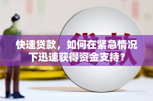 鹿谷快速贷款，如何在紧急情况下迅速获得资金支持？