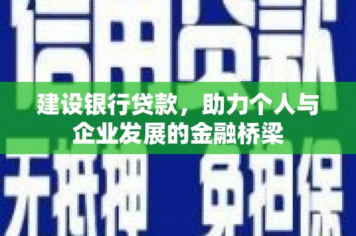 鹿谷建设银行贷款，助力个人与企业发展的金融桥梁