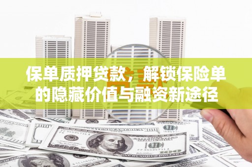 鹿谷保单质押贷款，解锁保险单的隐藏价值与融资新途径