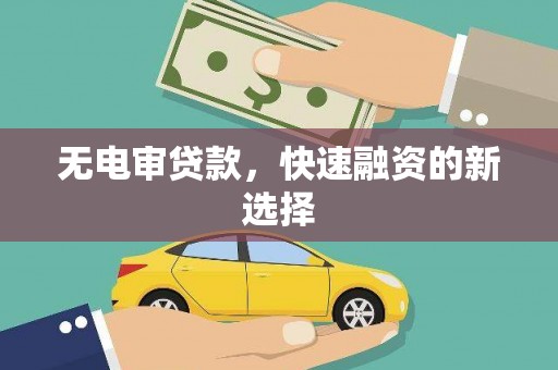 鹿谷无电审贷款，快速融资的新选择