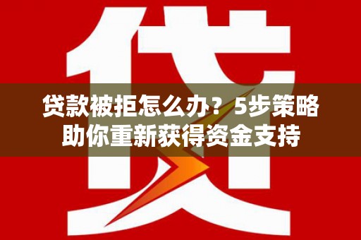 鹿谷贷款被拒怎么办？5步策略助你重新获得资金支持