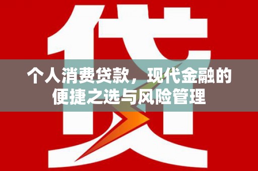 鹿谷个人消费贷款，现代金融的便捷之选与风险管理