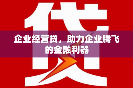鹿谷企业经营贷，助力企业腾飞的金融利器