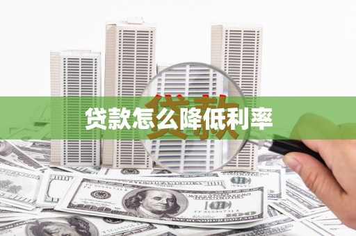 鹿谷贷款怎么降低利率