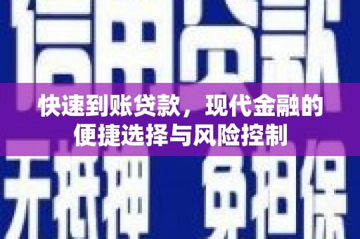 鹿谷快速到账贷款，现代金融的便捷选择与风险控制