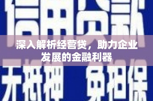 鹿谷深入解析经营贷，助力企业发展的金融利器
