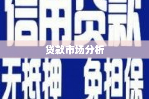 鹿谷贷款市场分析