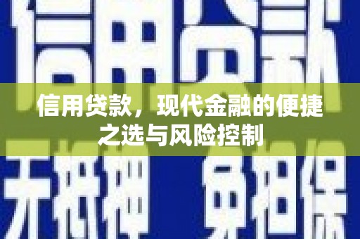鹿谷信用贷款，现代金融的便捷之选与风险控制