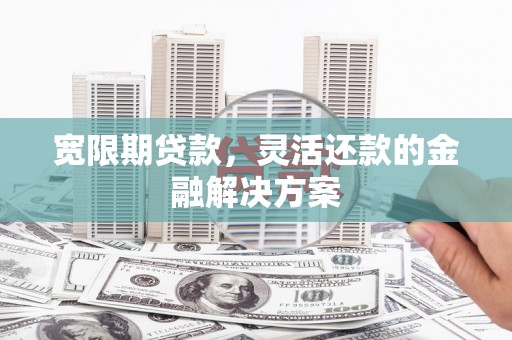 鹿谷宽限期贷款，灵活还款的金融解决方案