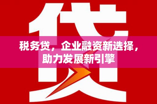 鹿谷税务贷，企业融资新选择，助力发展新引擎