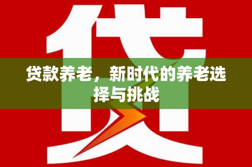 鹿谷贷款养老，新时代的养老选择与挑战